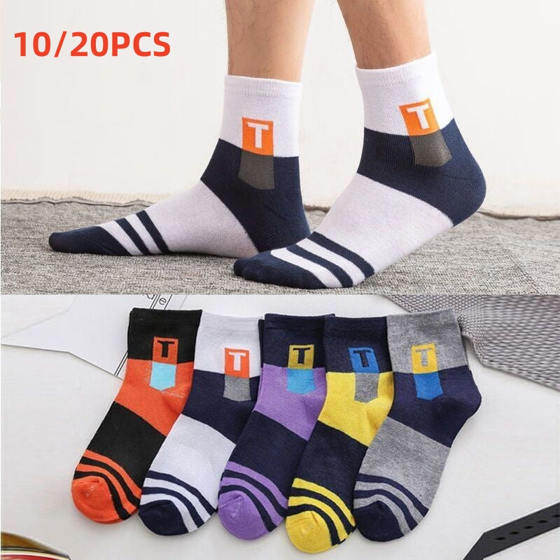 🧦Vruća prodaja – Kupi 5, dobiješ 5 gratis🧦【10 pari】Prozračne, otporne na mirise i upijajuće znoj sportske čarape za muškarce